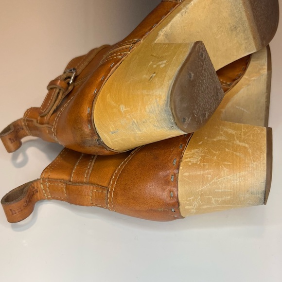 Swedish Hasbeens Toffel Wood Sole Clog Leather Ankle Boot Sz 36 - Picture 7 of 12